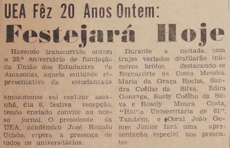 20 anos da União dos Estudantes do Amazonas