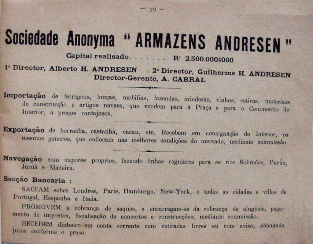 Propaganda dos Armazéns Andresen