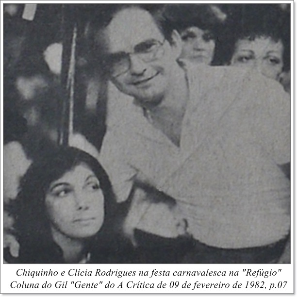 Chiquinho e Clícia Rodrigues no carnaval - Instituto Durango Duarte 1982