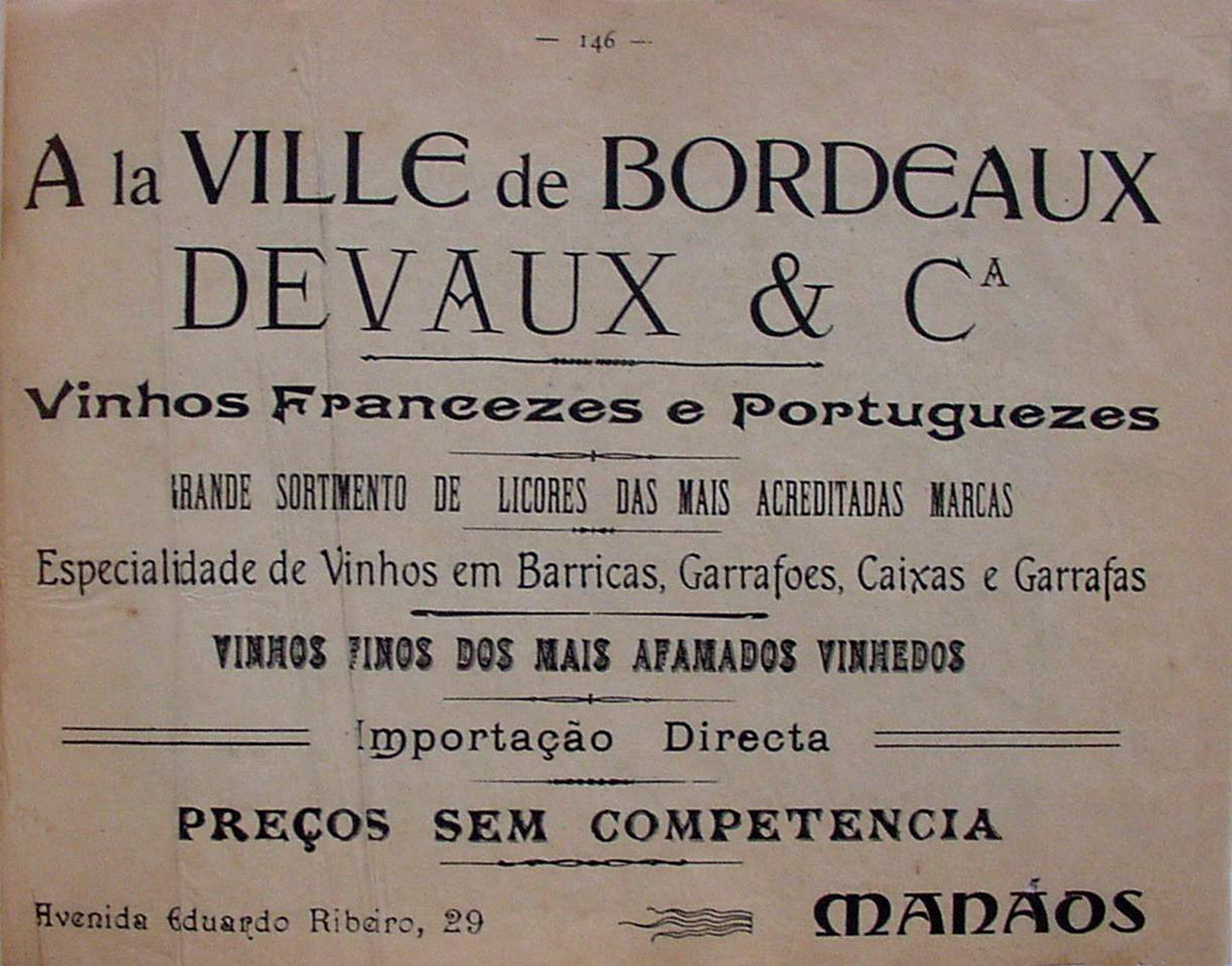 Propaganda da Loja La Villé de Bordeaux