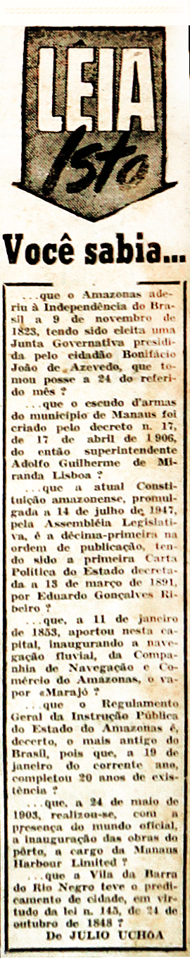 A Primeira Constituição do Amazonas decretada em 1891