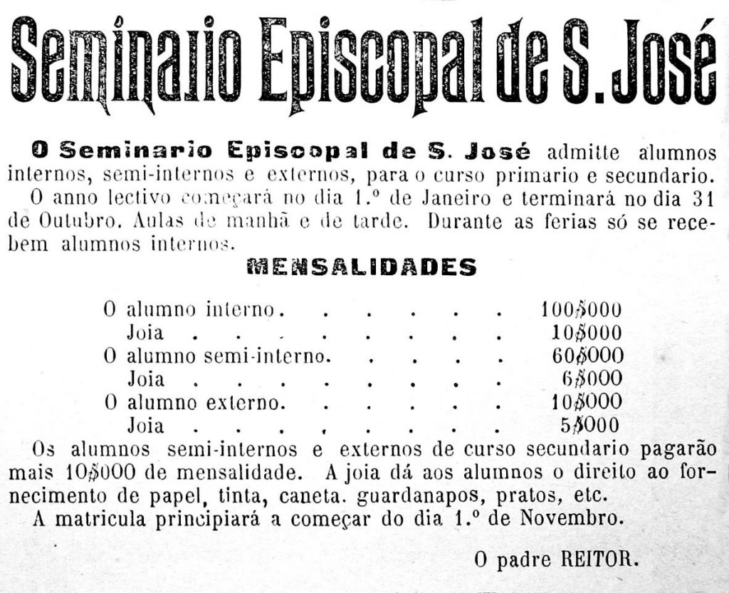 Anúncio do Seminário Episcopal de São José
