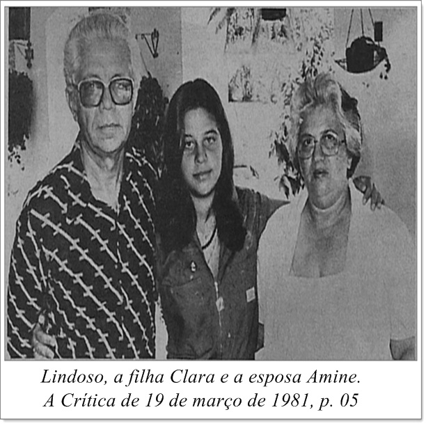 José Lindoso, a filha Clara e Amine - Instituto Durango Duarte 1981