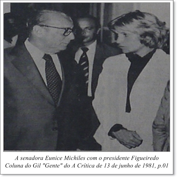 Eunice Michiles e o presidente Figueiredo - Instituto Durango Duarte 1981