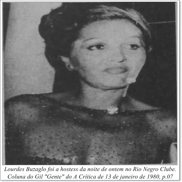 Lourdes Buzaglo como hostess no Rio Negro Clube - IDD 1980