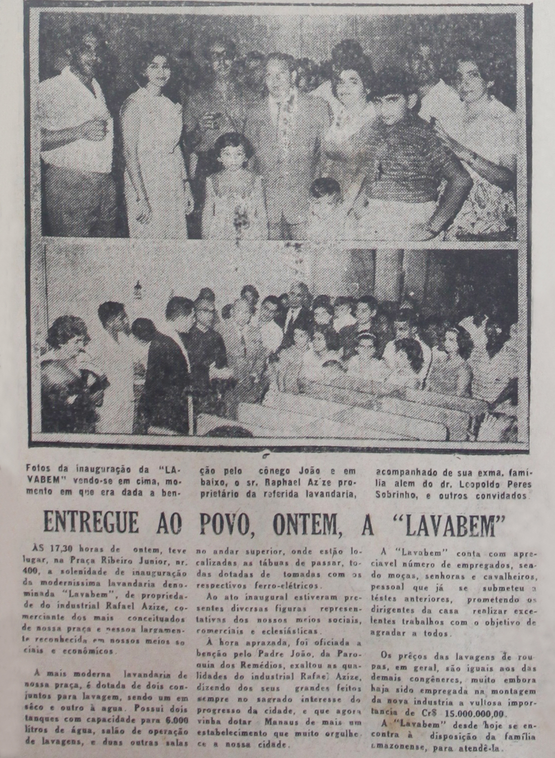Inauguração da Lavanderia Lavabem