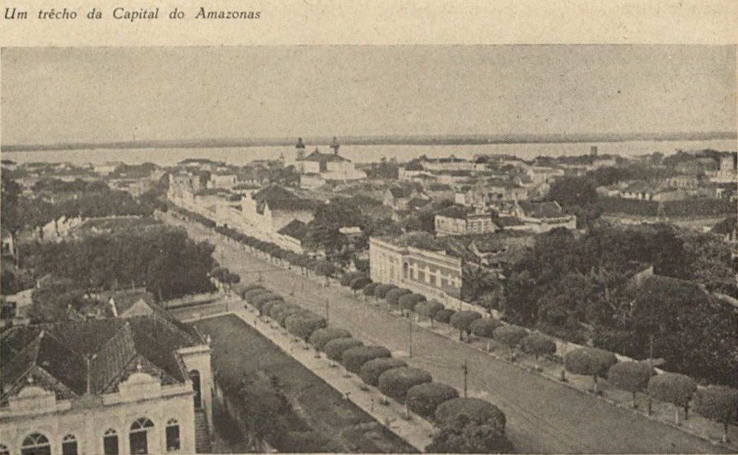 Imagem da avenida Eduardo Ribeiro na década de 1940