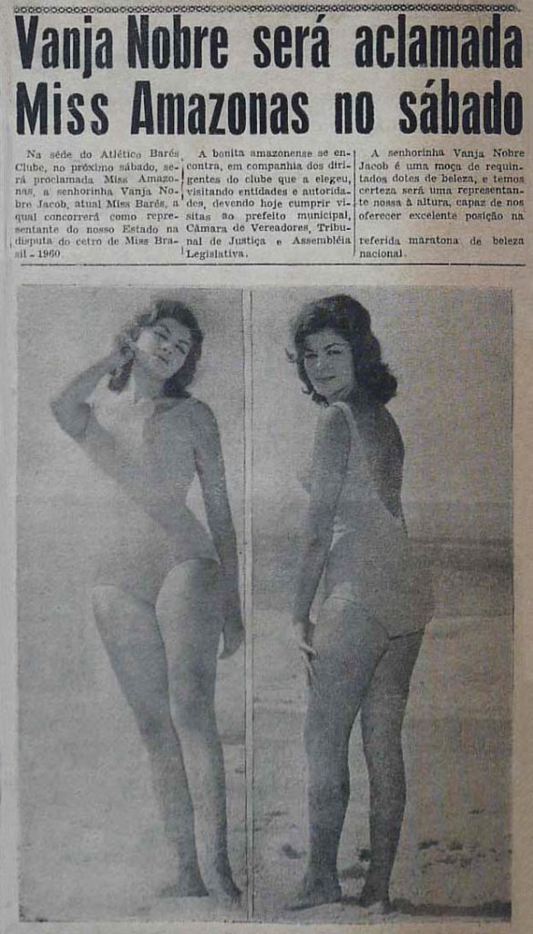 Vanja Nobre Jacob, a Miss Amazonas de 1960