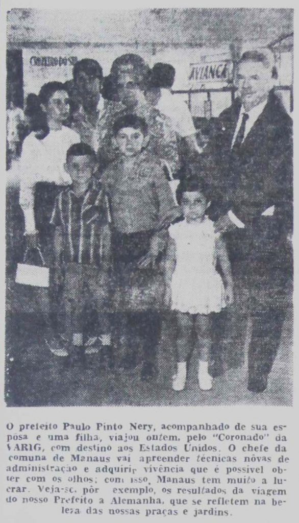 Paulo Pinto Nery em viagem com a família - Instituto Durango Duarte 1968