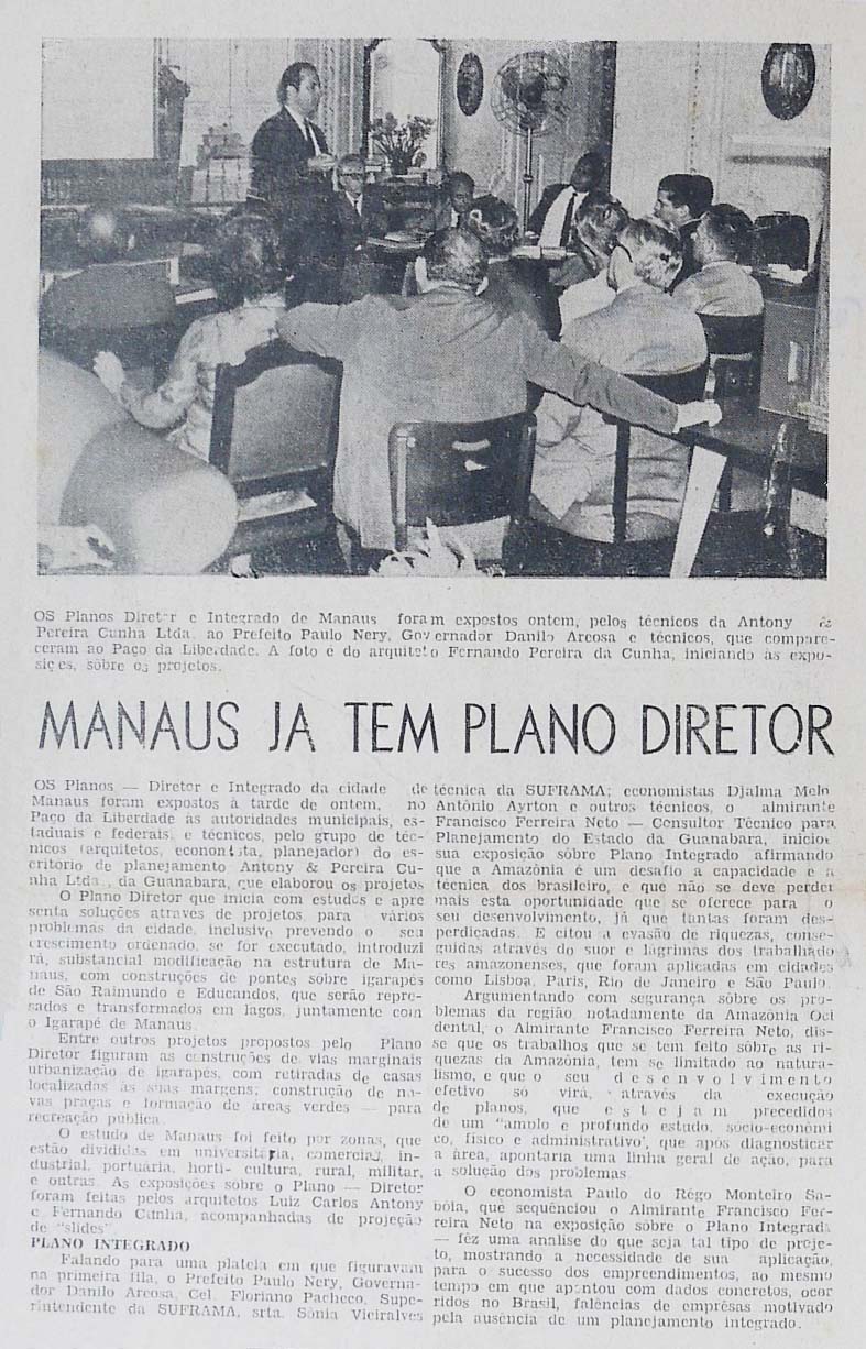 Plano Diretor de Manaus em 1968